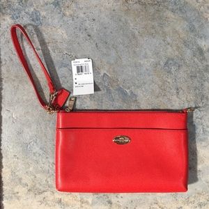 Coach Clutch Wristlet Cardinal Red Coral AUTHENTIC